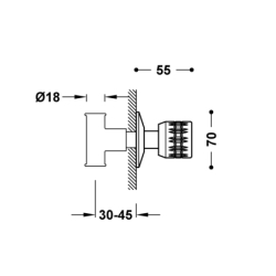 Zawór odcinający podtynkowy (średnica) 18 mm. ESE-23 chrom TRES 123512F