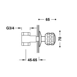 Zawór odcinający podtynkowy 3/4 ESE-23 chrom TRES 13315710F
