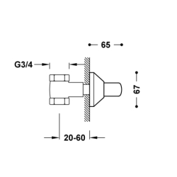 Zawór odcinający podtynkowy z ukrytą regulacją 3/4 ESE-23 chrom TRES 133517