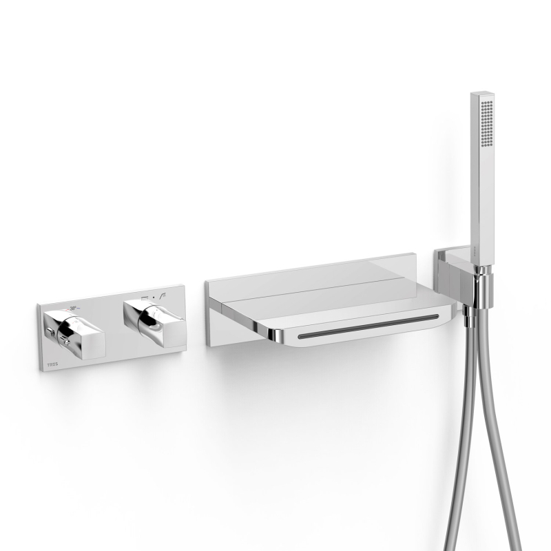 Zestaw baterii termostatycznej podtynkowej 2-drożnej wannowej i prysznicowej B-SYSTEM chrom TRES 30725207