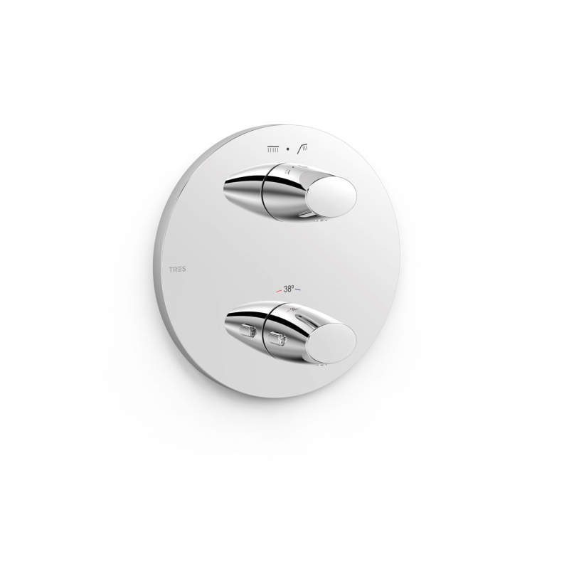 Elementy zewnętrzne do podtynkowego korpusu 2-drożnego THERM-BOX chrom TRES 28125001