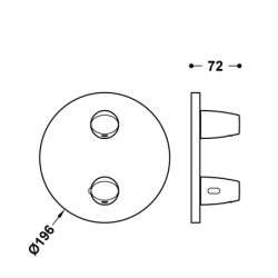 Elementy zewnętrzne do podtynkowego korpusu 2-drożnego THERM-BOX chrom TRES 28125001
