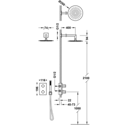 Zestaw baterii termostatycznej podtynkowej 2-drożnej prysznicowej- THERM-BOX chrom TRES 6225004