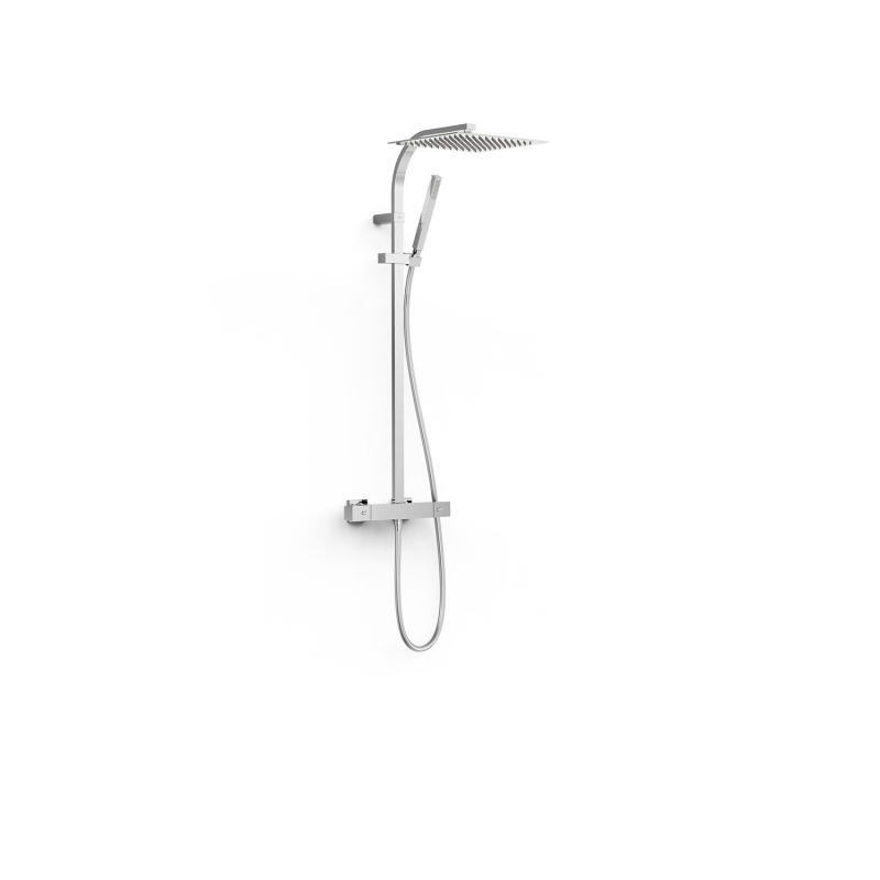 Zestaw baterii termostatycznej naściennej 2-drożnej prysznicowej OVER-WALL chrom TRES 19039308