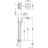 Zestaw baterii termostatycznej naściennej 2-drożnej prysznicowej OVER-WALL chrom TRES 19039310