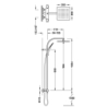 Zestaw baterii termostatycznej naściennej 2-drożnej prysznicowej OVER-WALL chrom TRES 19039311