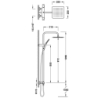 Zestaw baterii termostatycznej naściennej 2-drożnej prysznicowej OVER-WALL chrom TRES 19039313