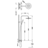 Zestaw baterii termostatycznej naściennej 2-drożnej prysznicowej OVER-WALL chrom TRES 19039312