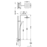 Zestaw baterii termostatycznej naściennej 2-drożnej prysznicowej OVER-WALL chrom TRES 19039318