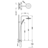 Zestaw baterii termostatycznej naściennej 2-drożnej prysznicowej OVER-WALL chrom TRES 19039315