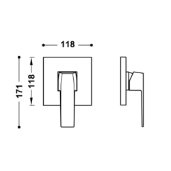 Elementy zewnętrzne do 1-drożnego RAPID-BOX chrom TRES 20227810