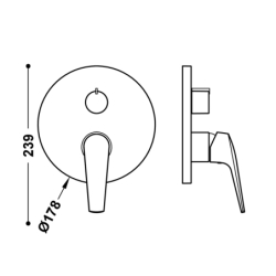 Elementy zewnętrzne do podtynkowego korpusu 2-drożnego RAPID-BOX chrom TRES 28128110