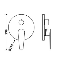 Elementy zewnętrzne do podtynkowego korpusu 2-drożnego RAPID-BOX chrom TRES 20528110