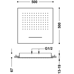 Deszczownica podtynkowa sufitowa chrom TRES 29995501