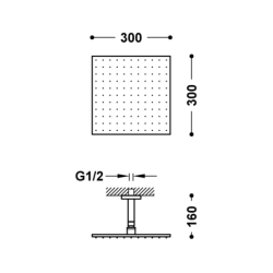 Ramię sufitowe z obrotową deszczownicą- chrom TRES 3483102