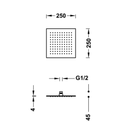 Deszczownica chrom TRES 134315011