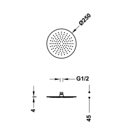 Deszczownica chrom TRES 134315009
