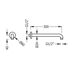 Ramię naścienne chrom TRES 13462101