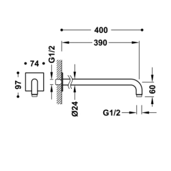 Ramię naścienne chrom TRES 13463302