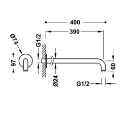 Ramię naścienne chrom TRES 13463303