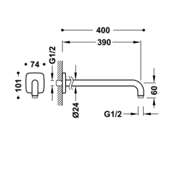 Ramię naścienne chrom TRES 13463301