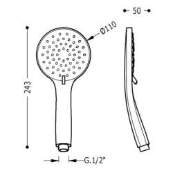 Słuchawka prysznicowa D110+ chrom TRES 29963106