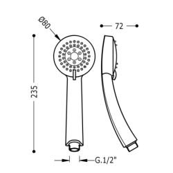 Słuchawka prysznicowa D80+ chrom TRES 134627
