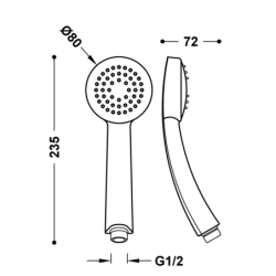Słuchawka prysznicowa D80 chrom TRES 134617