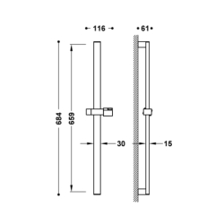 Drążek przesuwny prysznicowy chrom TRES 134516