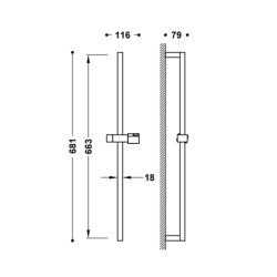 Drążek przesuwny prysznicowy chrom TRES 107922