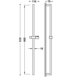 Drążek przesuwny prysznicowy chrom TRES 134520