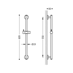 Drążek przesuwny prysznicowy chrom TRES 134618