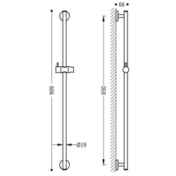 Drążek przesuwny prysznicowy chrom TRES 134619