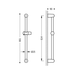 Drążek przesuwny prysznicowy chrom TRES 143835