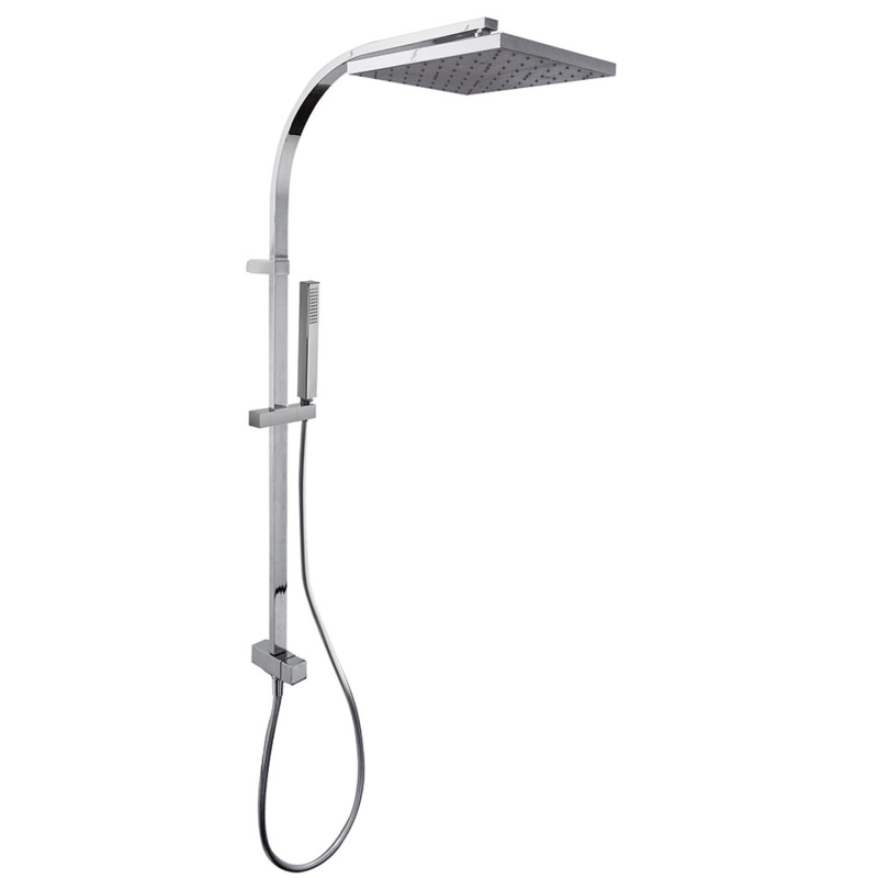 Zestaw drążek prysznicowy bez baterii z przyłączem w ścianie i deszczownicą chrom TRES 107131