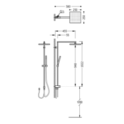 Zestaw prysznicowy przystosowany do każdej baterii chrom TRES 107476
