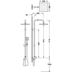 Zestaw prysznicowy przystosowany do każdej baterii chrom TRES 20047501