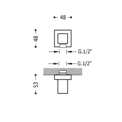 Kolanko z przyłączem ze ściany do węża-0 chrom TRES 618301