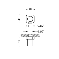Kolanko z przyłączem ze ściany do węża chrom TRES 20018301