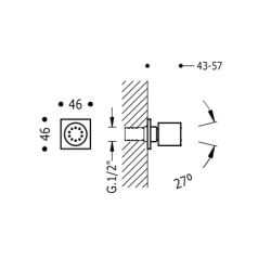 Dysza z hydromasażem chrom TRES 29951503