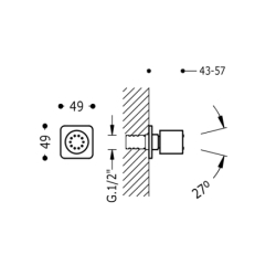 Dysza z hydromasażem chrom TRES 29951502