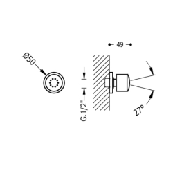 Dysza z hydromasażem chrom TRES 9134615