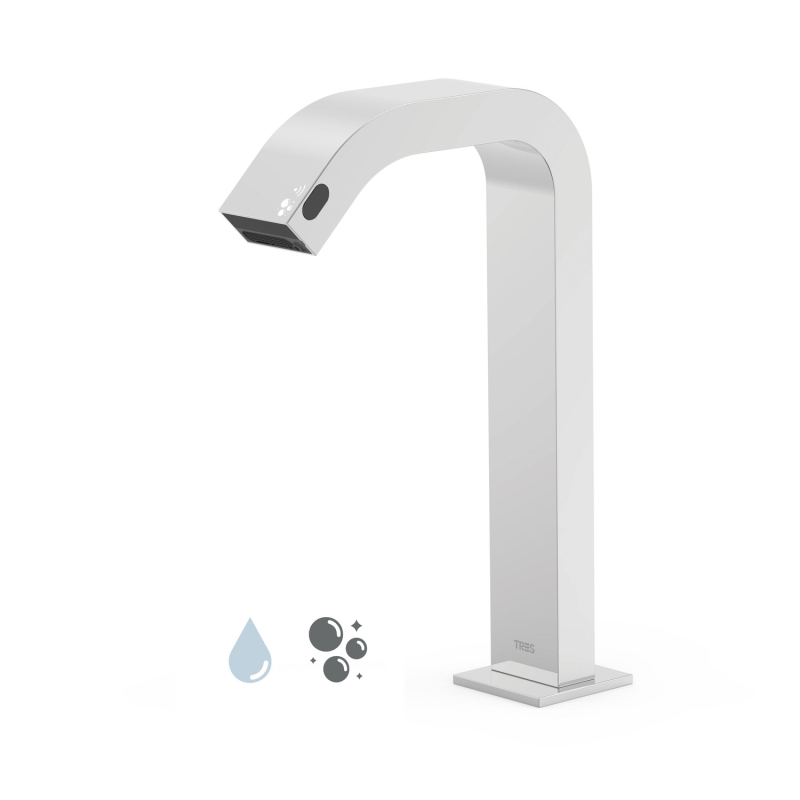 Elektroniczna bateria 1-drożna umywalkowa z automatycznym dozownikiem mydła ELECTRONIC chrom TRES 39210320