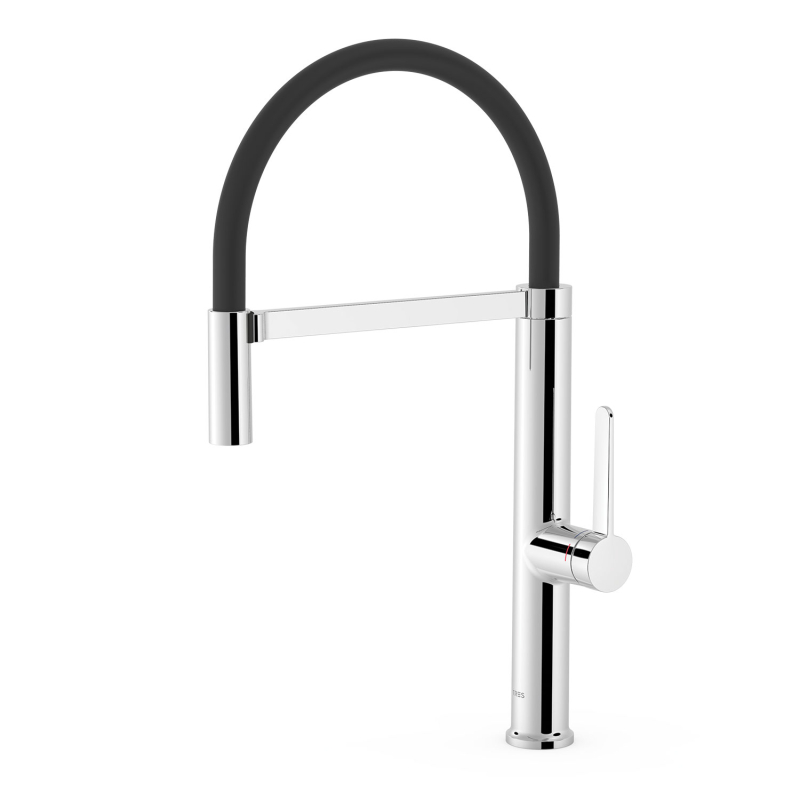 Bateria jednouchwytowa z elastyczną wylewką kuchenna chrom TRES 23048701