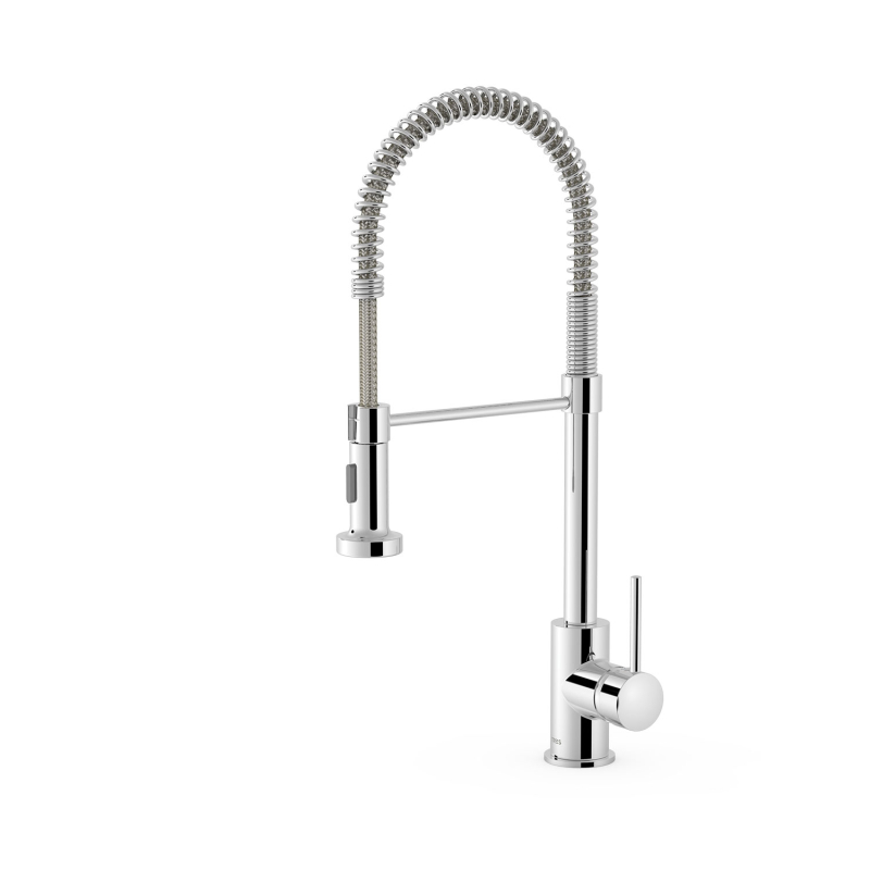 Bateria jednouchwytowa z wyciąganą wylewką i 2 rodzajami strumienia kuchenna- chrom TRES 3049301