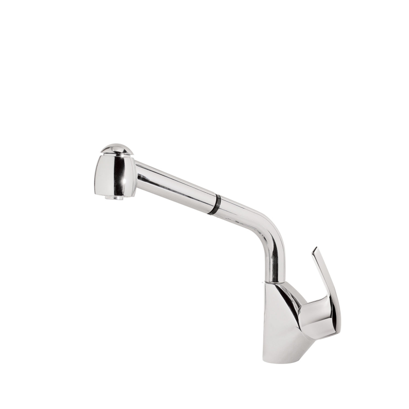 Bateria jednouchwytowa z wyciąganą wylewką i 2 rodzajami strumienia kuchenna- chrom TRES 6944401