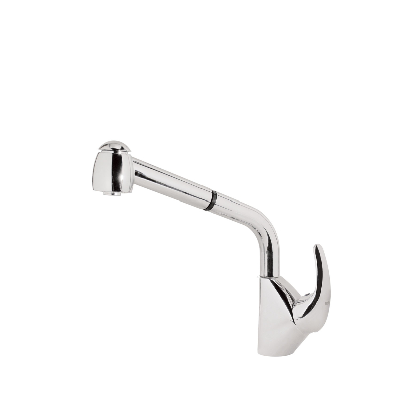 Bateria jednouchwytowa z wyciąganą wylewką i 2 rodzajami strumienia kuchenna- chrom TRES 3044401