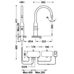 Bateria elektroniczna kuchenna chrom TRES 23044501