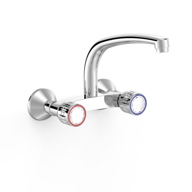 Bateria dwuuchwytowa ścienna kuchenna chrom TRES 123317