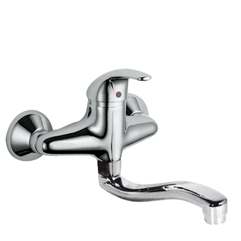 Bateria jednouchwytowa ścienna kuchenna chrom TRES 172318